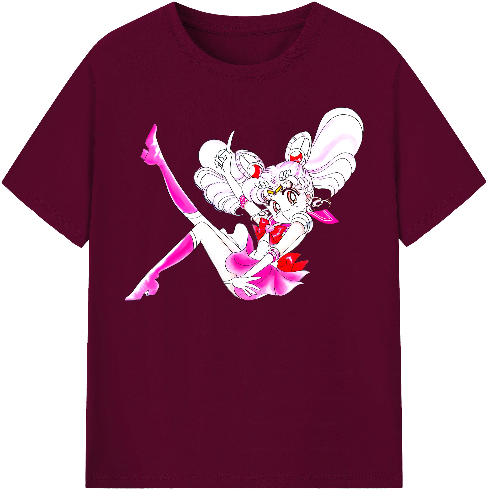（画像用） 美少女戦士セーラームーン ちびうさ Sailor Moon Chibiusa Tsukino Usagi Small Lady Serenity レディースカジュアルプリントTシャツ（綿100％）